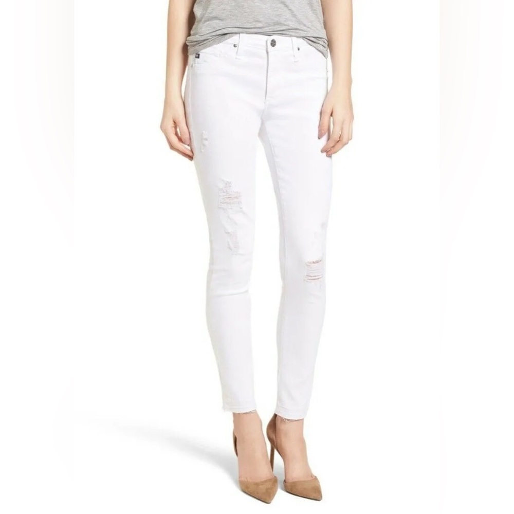 NWT AG white distressed legging ankle jeans size 29